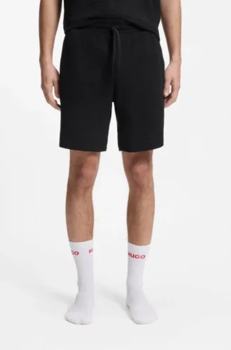 Pyjama-Shorts mit gesticktem Logo aus einer Baumwollmischung