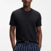 Pyjama-T-Shirt aus Baumwolle mit aufgedrucktem Logo