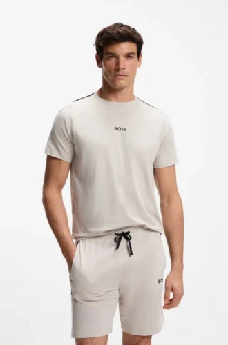 Pyjama-T-Shirt aus Baumwollmischung mit Colour-Blocking