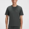 Pyjama-T-Shirt aus Baumwollmischung mit gesticktem Logo