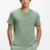 Pyjama-T-Shirt aus Baumwollmischung mit gesticktem Logo