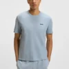 Pyjama-T-Shirt aus Baumwollmischung mit gesticktem Logo