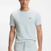 Pyjama-T-Shirt aus Baumwollmischung mit gesticktem Logo