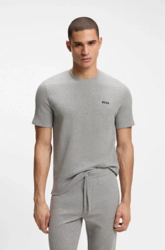 Pyjama-T-Shirt aus Baumwollmischung mit gesticktem Logo