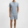 Pyjama-T-Shirt aus Baumwollmischung mit gesticktem Logo