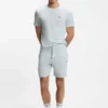 Pyjama-T-Shirt aus Baumwollmischung mit gesticktem Logo