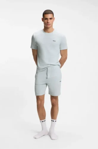 Pyjama-T-Shirt aus Baumwollmischung mit gesticktem Logo