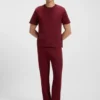 Pyjama-T-Shirt aus Baumwollmischung mit gesticktem Logo