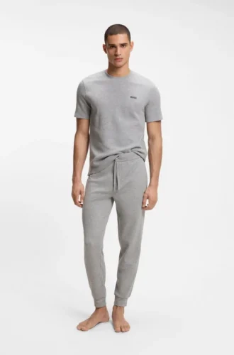 Pyjama-T-Shirt aus Baumwollmischung mit gesticktem Logo