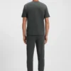 Pyjama-T-Shirt aus Baumwollmischung mit gesticktem Logo