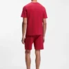Pyjama-T-Shirt aus Baumwollmischung mit gesticktem Logo