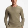 Pyjama-T-Shirt aus Ottoman mit gesticktem Logo