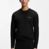 Pyjama-T-Shirt aus Ottoman mit gesticktem Logo