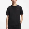Pyjama-T-Shirt mit gesticktem Logo aus einer Baumwollmischung