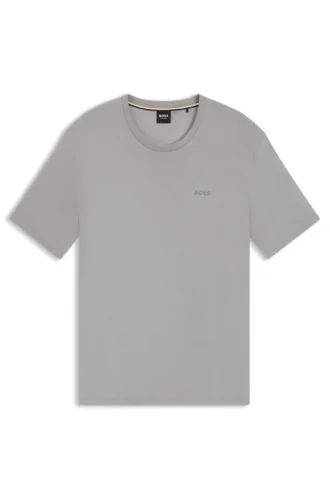 Pyjama-T-Shirt mit gesticktem Logo aus Stretch-Jersey