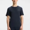 Pyjama-T-Shirt mit gesticktem Logo aus Stretch-Jersey