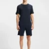 Pyjama-T-Shirt mit gesticktem Logo aus Stretch-Jersey