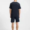 Pyjama-T-Shirt mit gesticktem Logo aus Stretch-Jersey