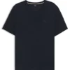 Pyjama-T-Shirt mit gesticktem Logo aus Stretch-Jersey