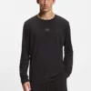 Pyjama-T-Shirt mit Logo-Etikett aus einer Baumwollmischung