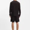 Pyjama-T-Shirt mit Logo-Etikett aus einer Baumwollmischung