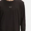 Pyjama-T-Shirt mit Logo-Etikett aus einer Baumwollmischung