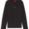 Pyjama-T-Shirt mit Logo-Etikett aus einer Baumwollmischung