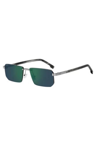 Randlose Sonnenbrille mit getönten Gläsern und Double-B-Monogramm