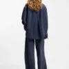 Rauchblaue Bluse in Oversize-Passform aus festem Denim