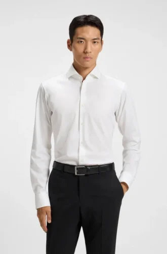 Regular-Fit-Hemd aus Stretch-Twill