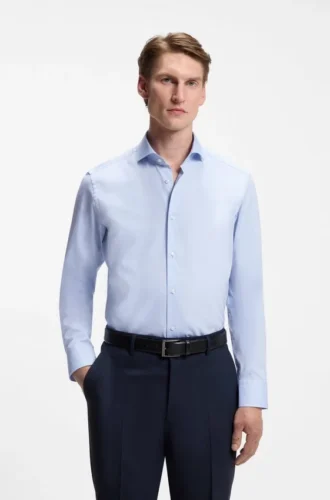 Regular-Fit-Hemd aus Stretch-Twill
