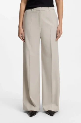 Regular-Fit-Hose mit weitem Bein aus Stretchstoff