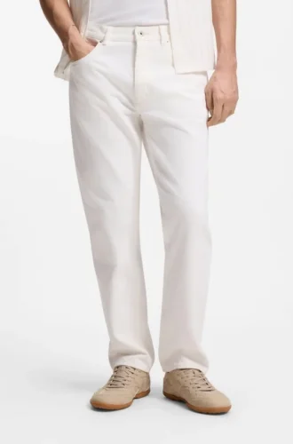 Regular-Fit-Jeans aus weißem Denim