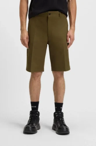 Regular-Fit-Shorts aus merzerisierter Stretch-Baumwolle