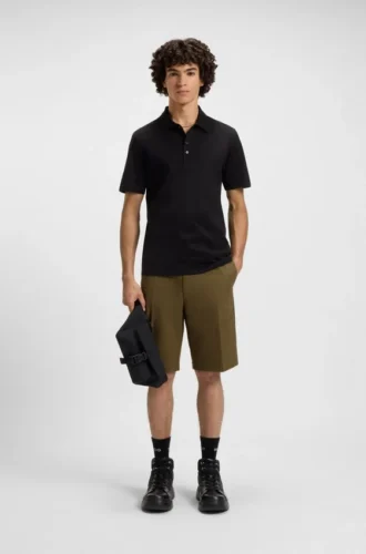 Regular-Fit-Shorts aus merzerisierter Stretch-Baumwolle