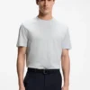 Regular-Fit-T-Shirt aus Baumwolle mit erhabener Jacquard-Struktur