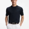 Regular-Fit-T-Shirt aus Baumwolle mit erhabener Jacquard-Struktur
