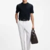 Regular-Fit-T-Shirt aus Baumwolle mit erhabener Jacquard-Struktur