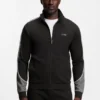 Reißverschlussjacke mit Kontrastdetails aus einer Baumwollmischung