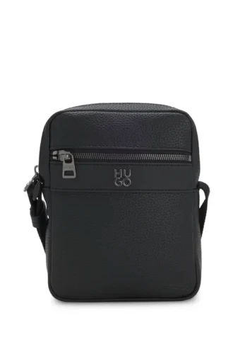 Reporter-Tasche mit genarbter Oberfläche und gestapeltem Logo