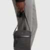 Reporter-Tasche mit Lederbesatz