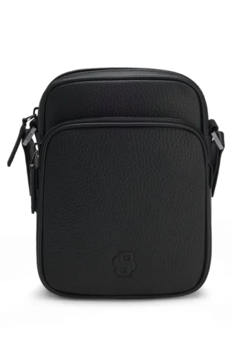 Reportertasche aus italienischem Leder mit Double-B-Monogramm