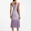 Rippgestricktes Kleid mit transparenten Plissees