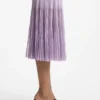 Rippgestricktes Kleid mit transparenten Plissees
