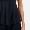 Ärmellose Crêpe-Bluse mit Falten