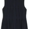 Ärmellose Crêpe-Bluse mit Falten