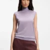 Ärmelloser Rollkragen-Pullover aus Merinowolle