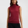 Ärmelloser Rollkragen-Pullover aus Merinowolle