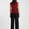 Ärmelloser Rollkragen-Pullover aus Merinowolle