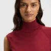 Ärmelloser Rollkragen-Pullover aus Merinowolle